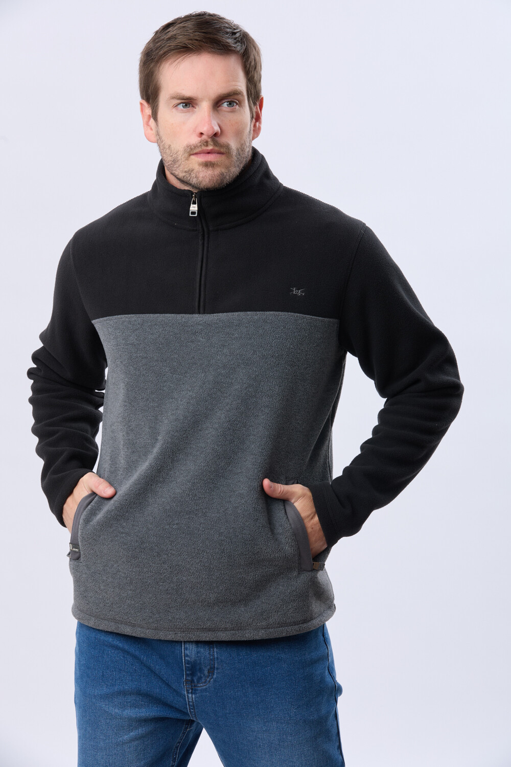 BUZO POLAR BICOLOR Negro