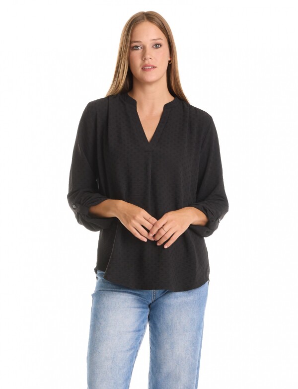 Blusa Escote V NEGRO