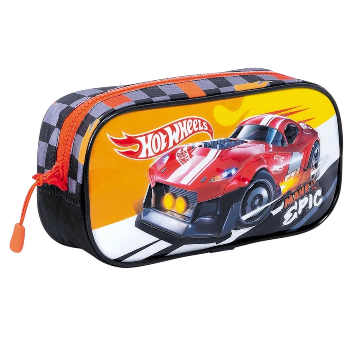 Cartuchera Hot Wheels Original Doble Cierre Escolar - Din75135-m2 