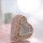 Caja corazon con visor - 17x17x5 cm. ROSA C/ ORO