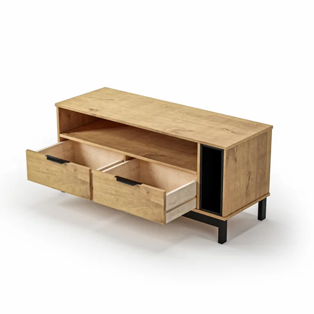 RACK APARADOR PARA TV O AUDIO EN MADERA MACIZA - 2 CAJONES RACK APARADOR PARA TV O AUDIO EN MADERA MACIZA - 2 CAJONES