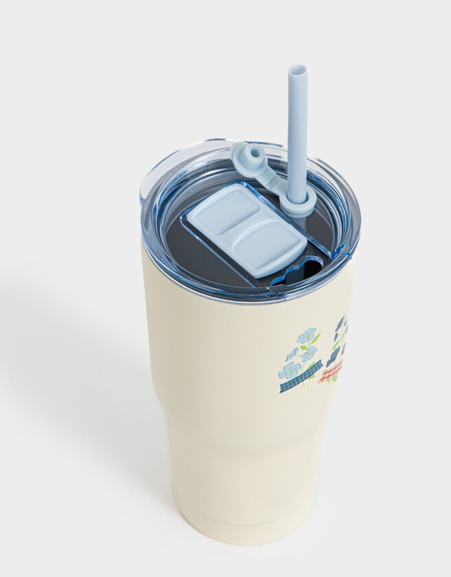 Artículos cocina Vaso De Acero Inoxidable De 600 Ml Estampado Con Sorbete - Blanco Crudo