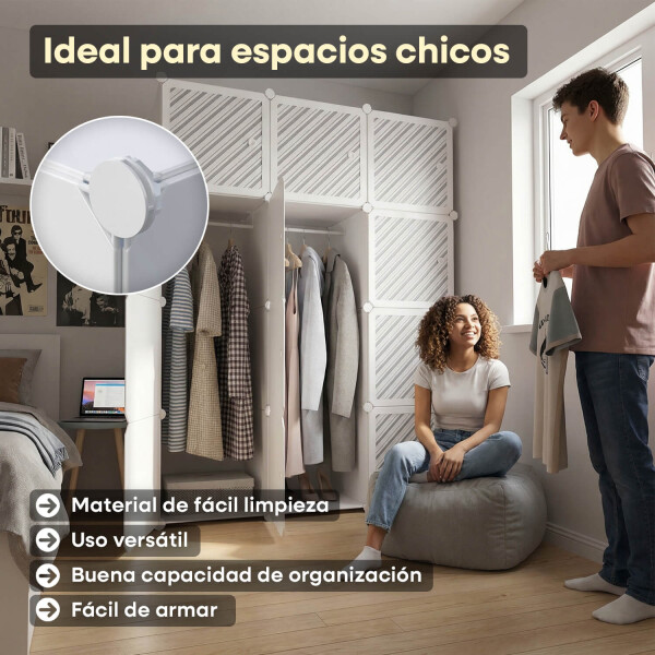 Placard Ropero IMBACK IBK-PLC010 | Organizador Modular de Ropa, Compacto, Resistente y Moderno Blanco Placard Ropero IMBACK IBK-PLC010 | Organizador Modular de Ropa, Compacto, Resistente y Moderno Blanco