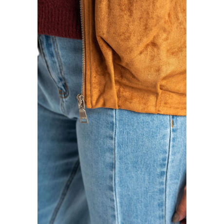 Campera Gamuza Cuero Vegano Camel