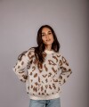 Buzo Print blanco con beige
