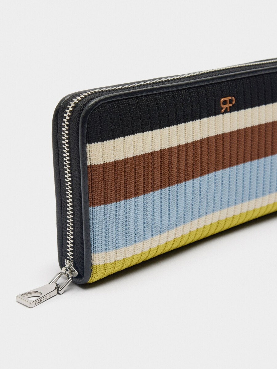 Cartera De Punto Con Rayas L multicolor