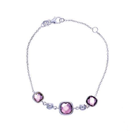 Pulsera de Plata 925 rodinada con Amatista Pulsera de Plata 925 rodinada con Amatista