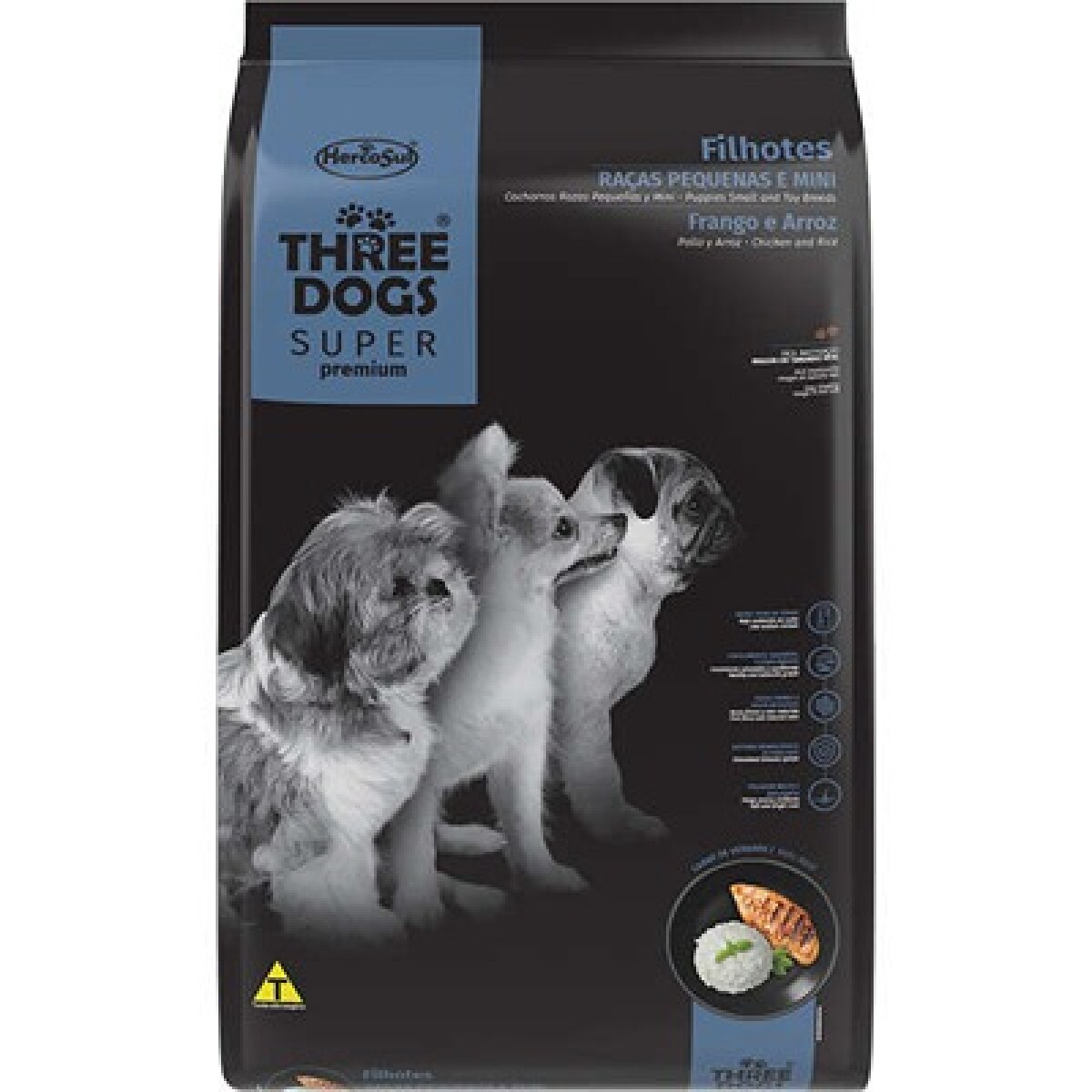 THREE DOGS SUPER PREMIUM FILHOTE PEQ 10,1 KG - Unica 