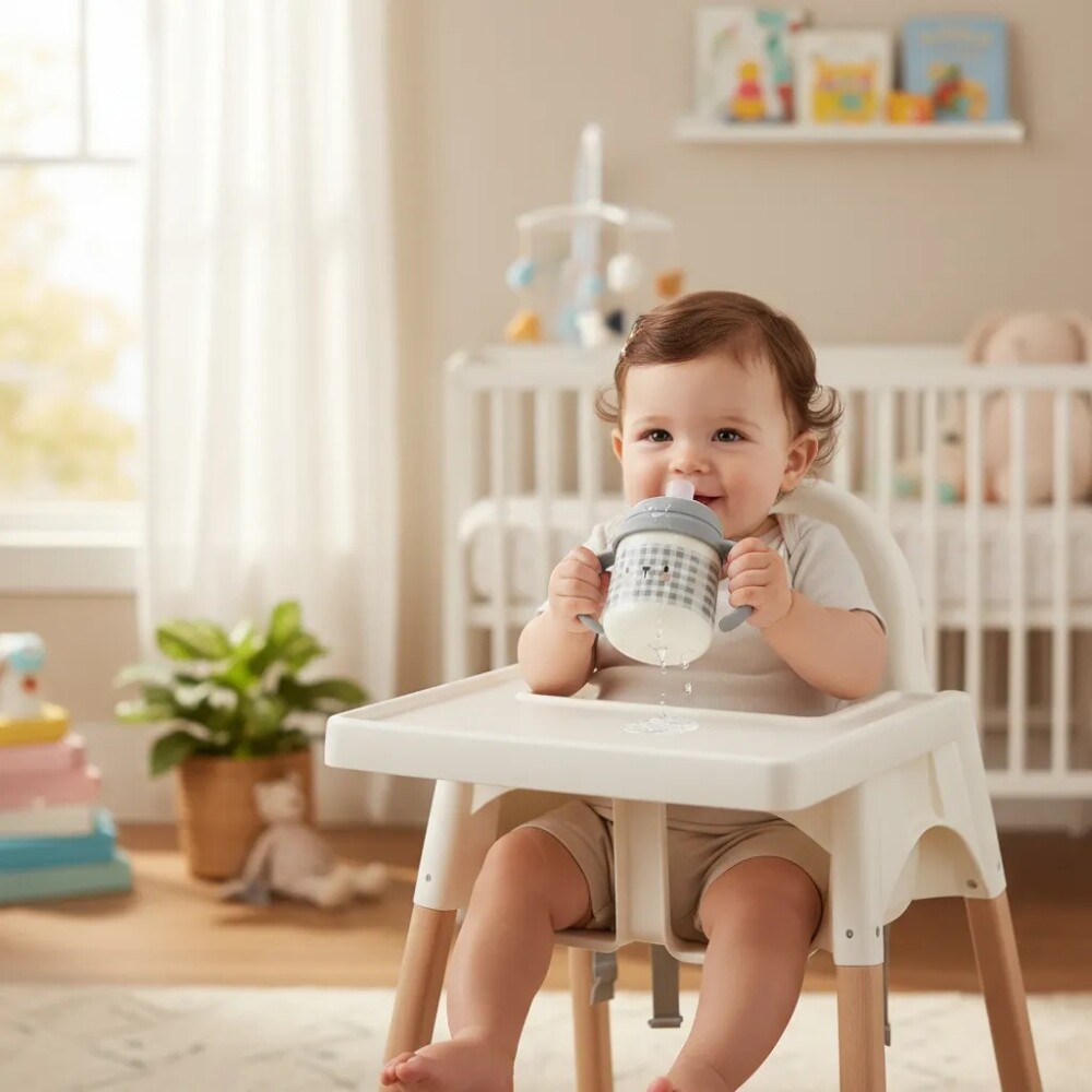 Vaso First Bottle SX PRO 6m+ SUAVINEX cuadrille celeste