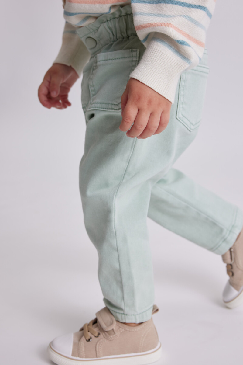 Pantalón de jean paper bag Verde