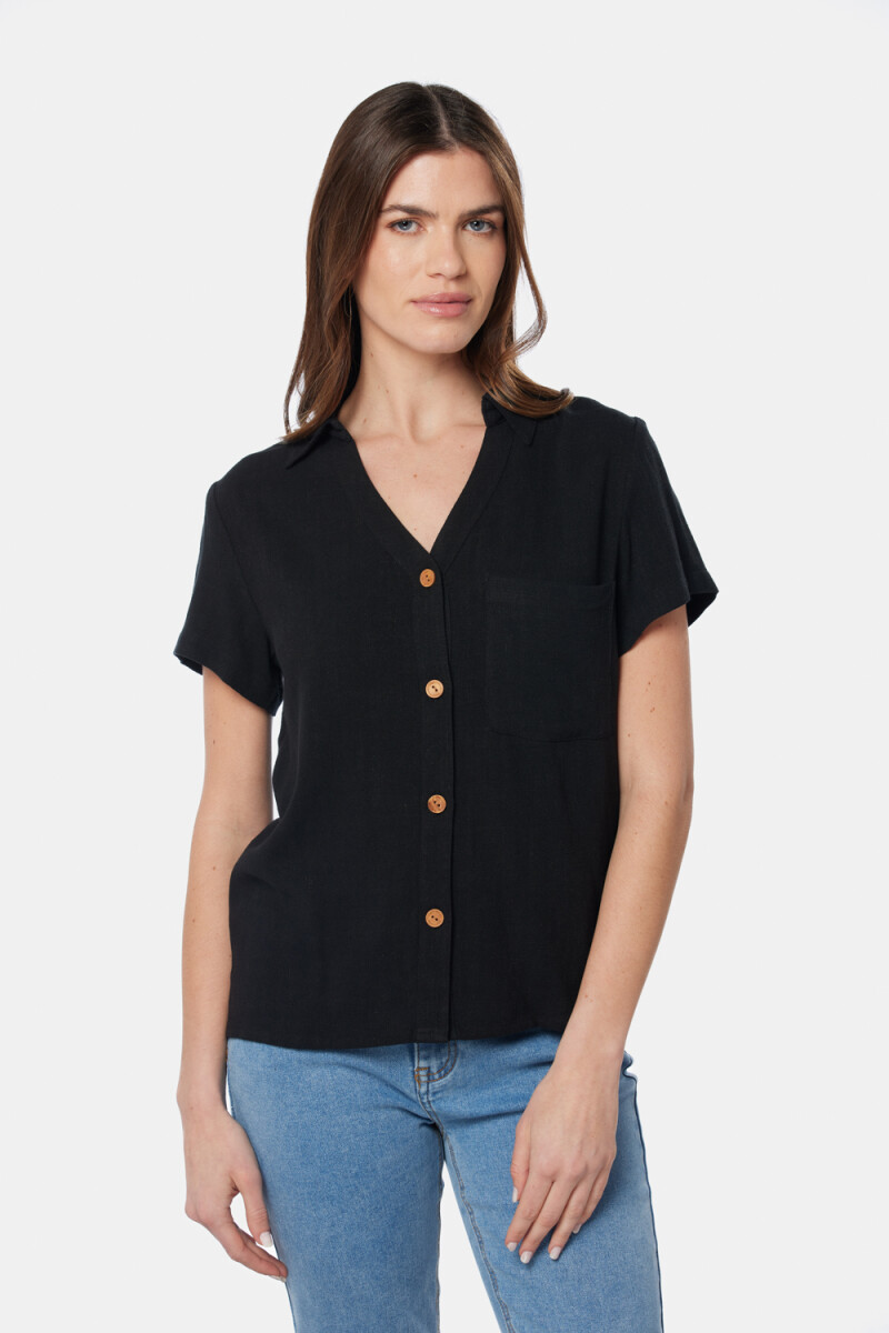 CAMISA DE LINO - Negro 