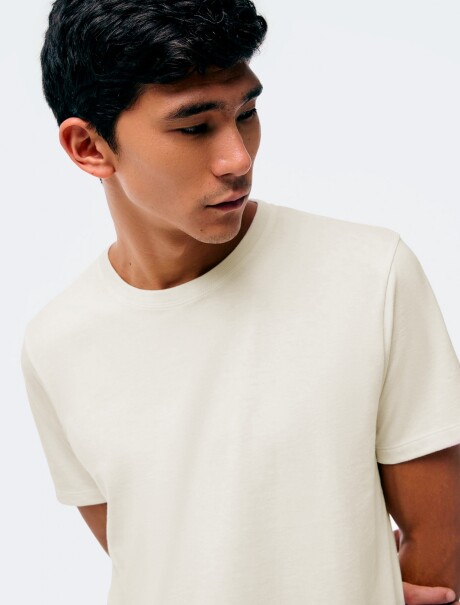 CAMISETA BÁSICA MANGA CORTA BEIGE