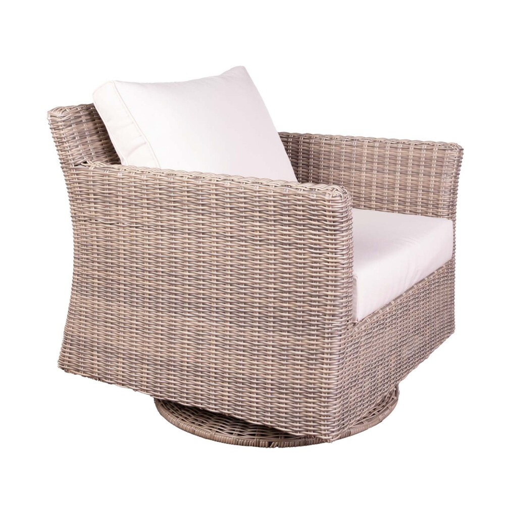 BUTACA GIRATORIA RATTAN-SINTETICO NATURAL-BEIGE COZUMEL