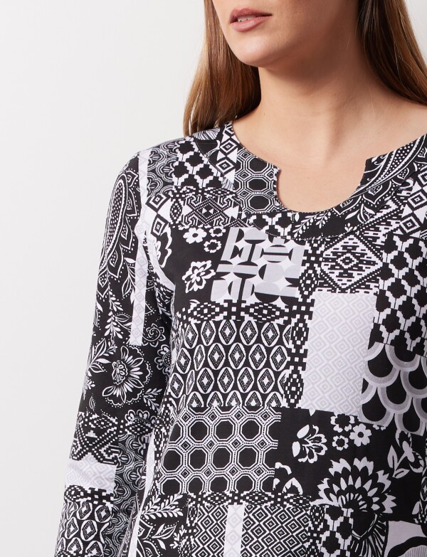 Blusa Printed NEGRO/BLANCO