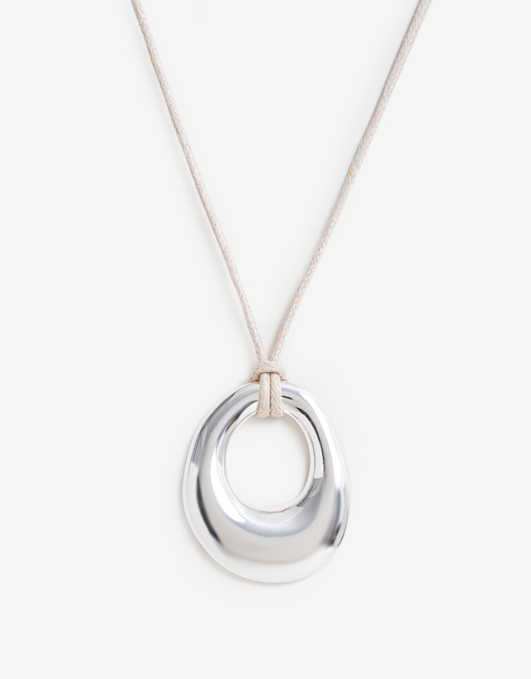 Collares Largos Metal Collar Largo Metal Bañado En Plata - Plateado