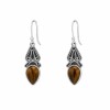 Caravanas Colgante Lágrima - Plata 925 -Ojo de Tigre - CA4373 conpiedra