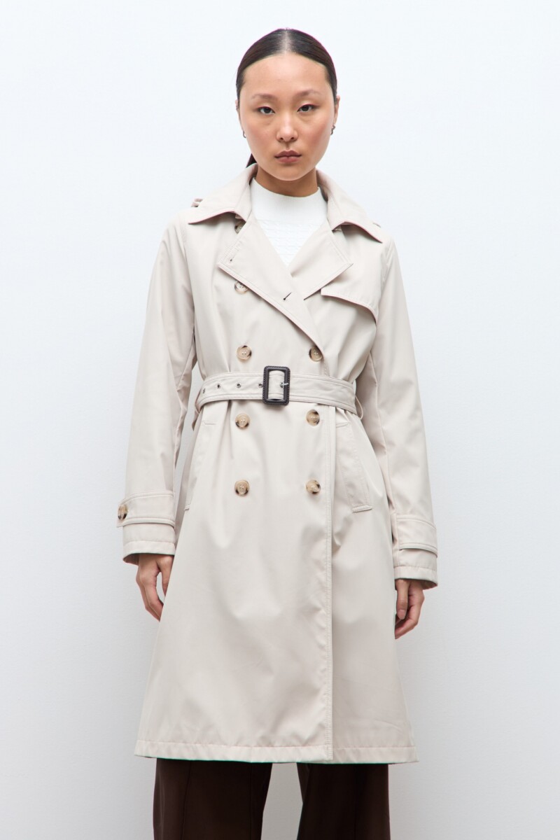 Trench impermeable capucha desmontable - beige 