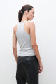 Musculosa canalé gris melange