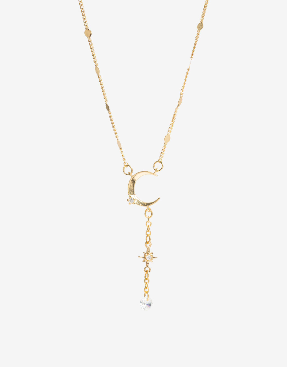 Collar Luna Con Cubic Zirconia 