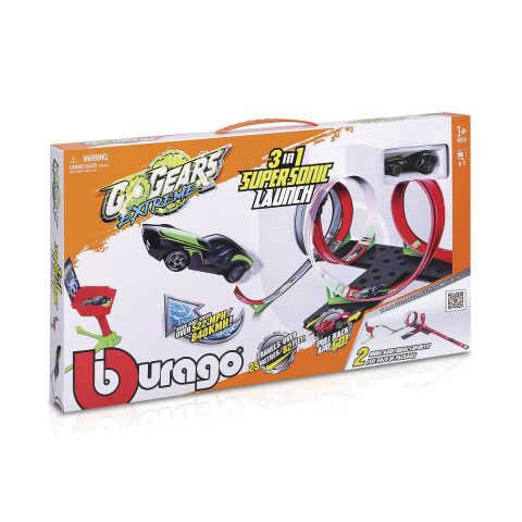 Bburago Pista de Auto Bucle 3 en 1 con 1 Vehículos U