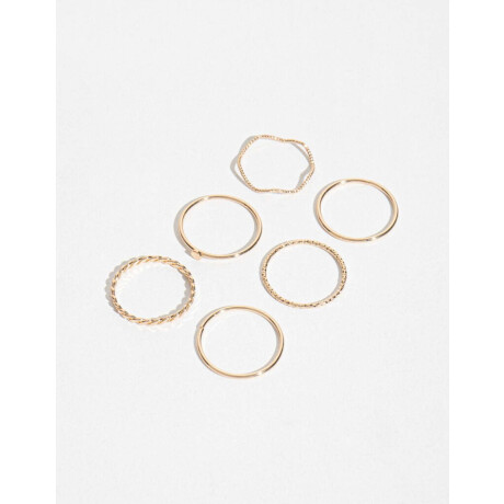 Set De Anillos Dorado