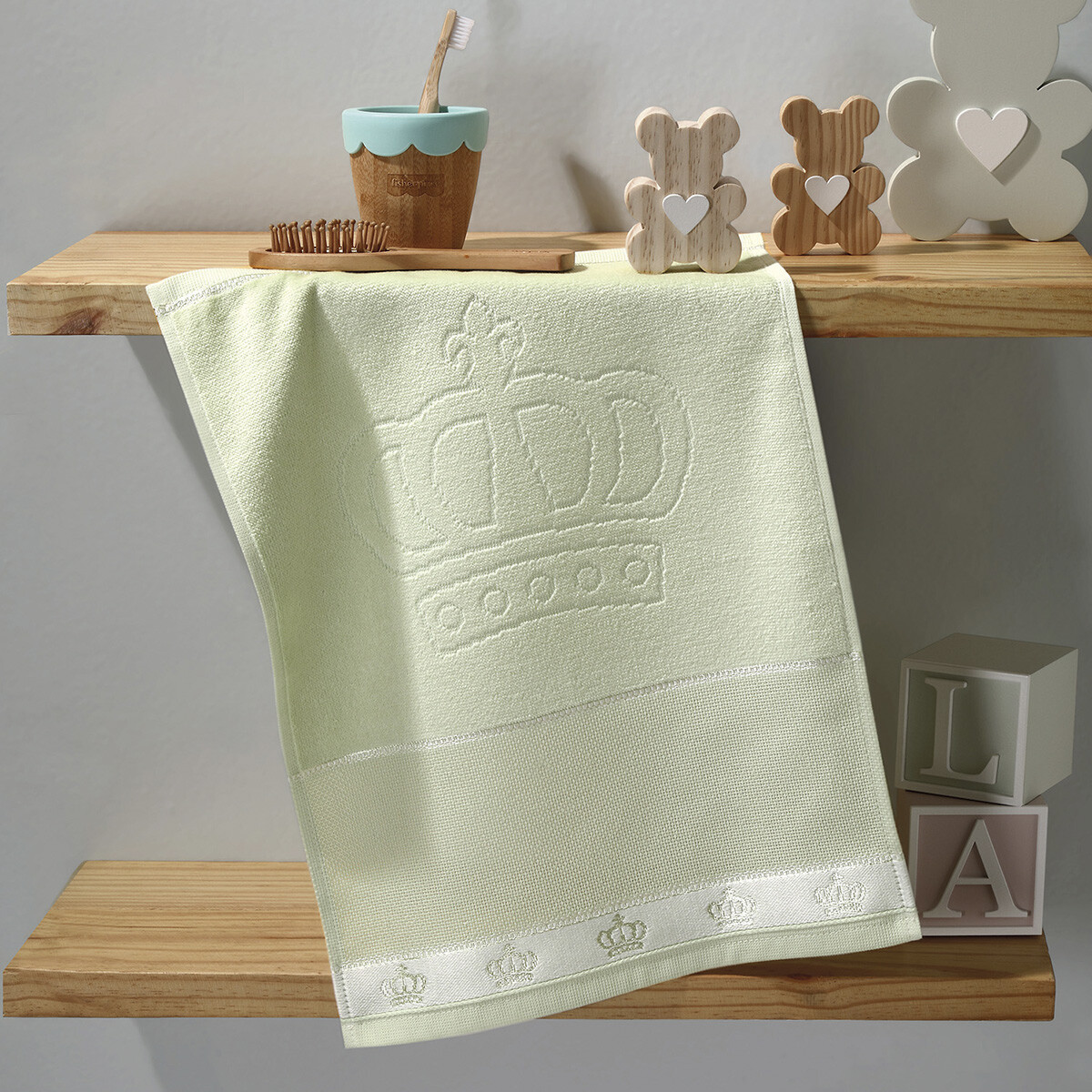 Toalla Social para Bebé Clásica Dohler Algodón 30 x 45 cm - VERDE AGUA 