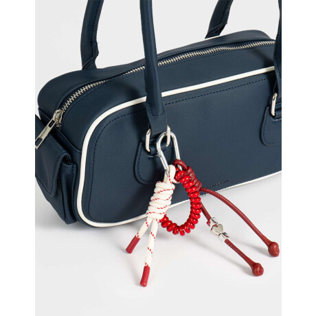 Cartera Bowling Con Charm Azul Marino