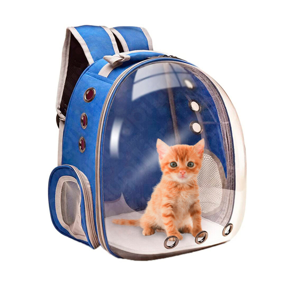 Mochila Bolso Mascotas Gato Perro Capsula Color azul