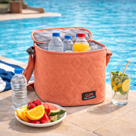 Lunchera Térmica Impermeable Alta con Correa Ajustable Chica Salmon