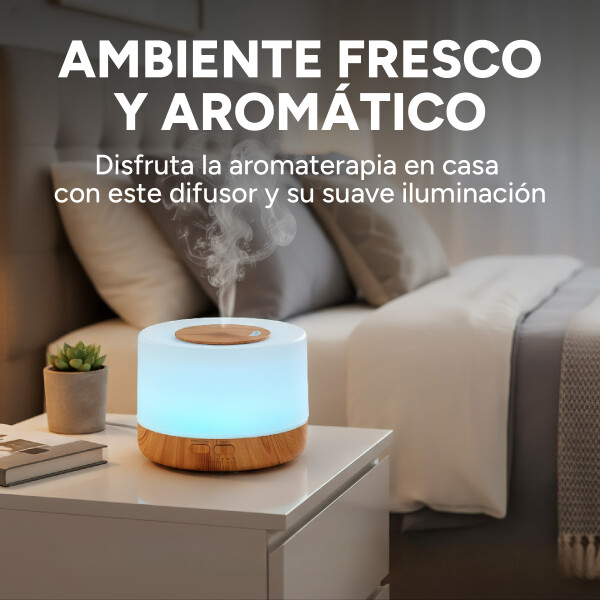 Humidificador Atomizador Aromático Ambiente Madera Luces RGB Humidificador Atomizador Aromático Ambiente Madera Luces RGB