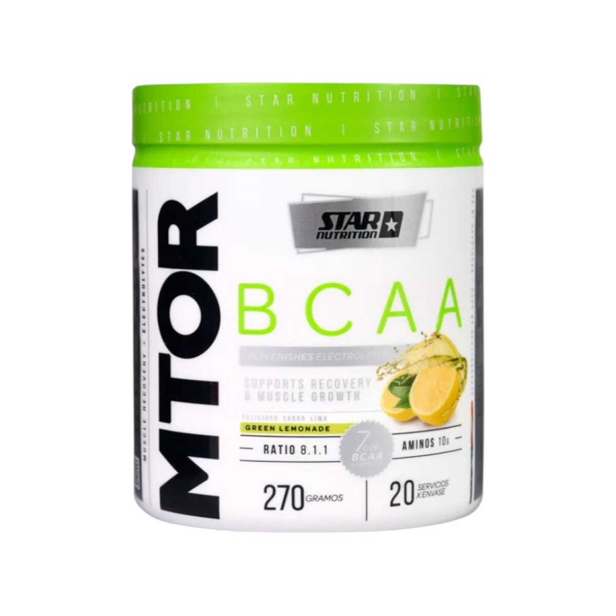 Suplemento Mtor Bcaa 270Gr Sabor Green Lemonade - LIMON 