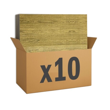 Placa Autoadhesiva Revestimiento Pared pack 10 Un Madera Marrón