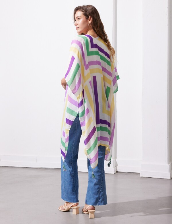 Kimono Lineas MULTI/VIOLETA