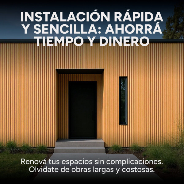 Pack x50 Wpc Simil Madera Wall Panel Lambrin 2.90x16.7 Color Marrón Madera 5