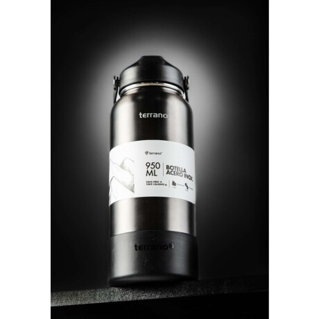 Botella Térmica Con Pico 950Ml. Negro Metalizado