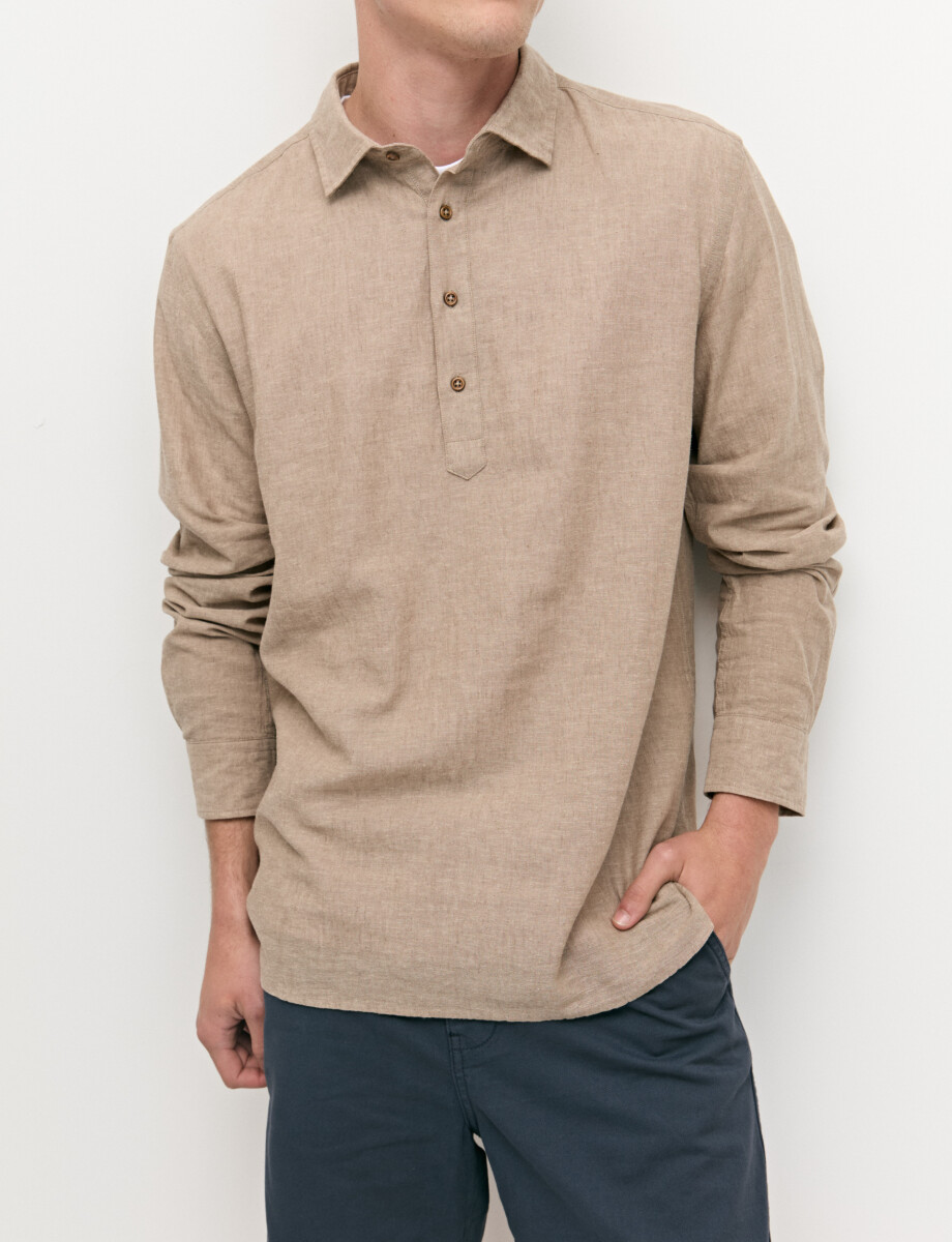 012766 CAMISA LINO WIN Camel