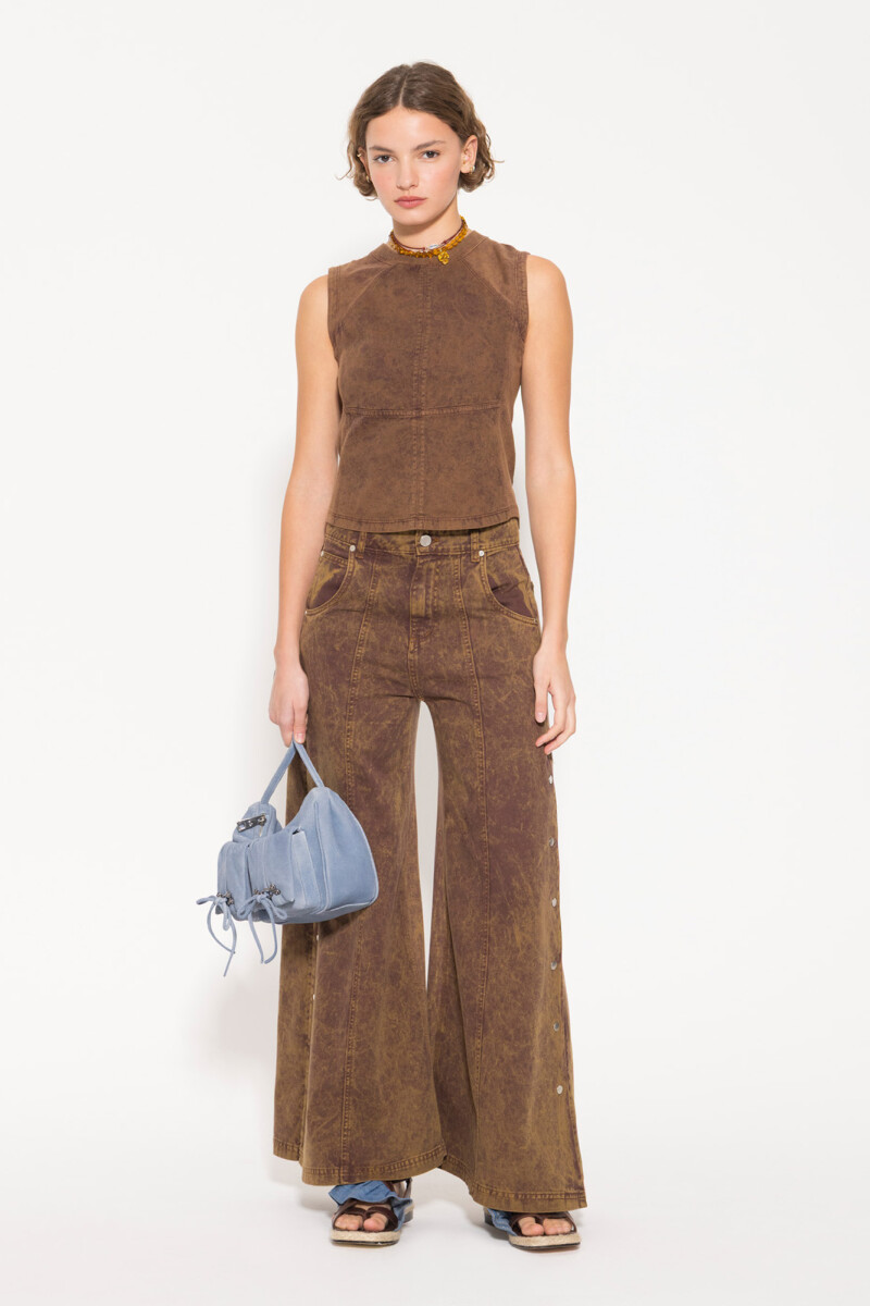 PANTALON STUDS Marron