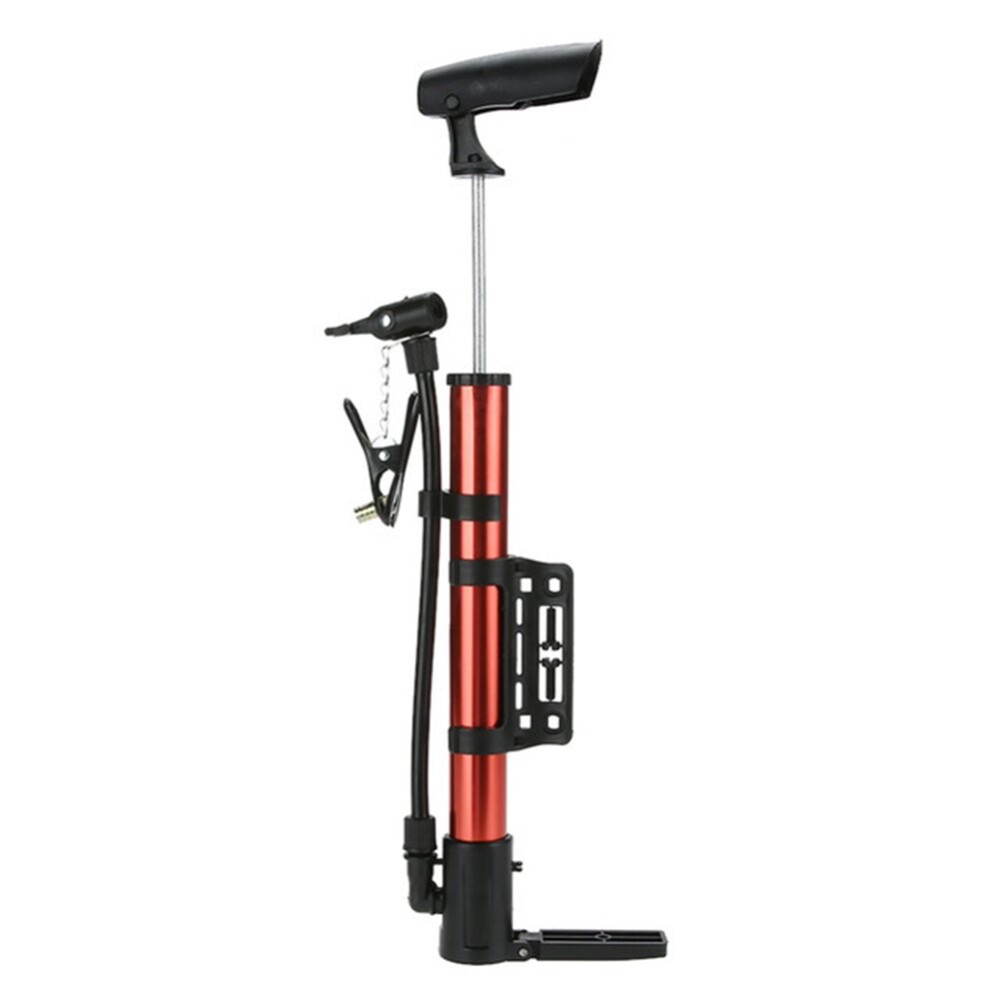Inflador Manual De Pie Para Bicicleta Rojo