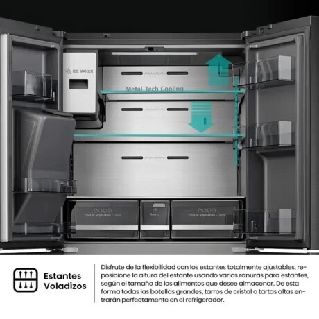 HELADERA HISENSE CROSS DOOR 4 PUERTAS 579Lts NO FROST PANTALLA TOUCH V01