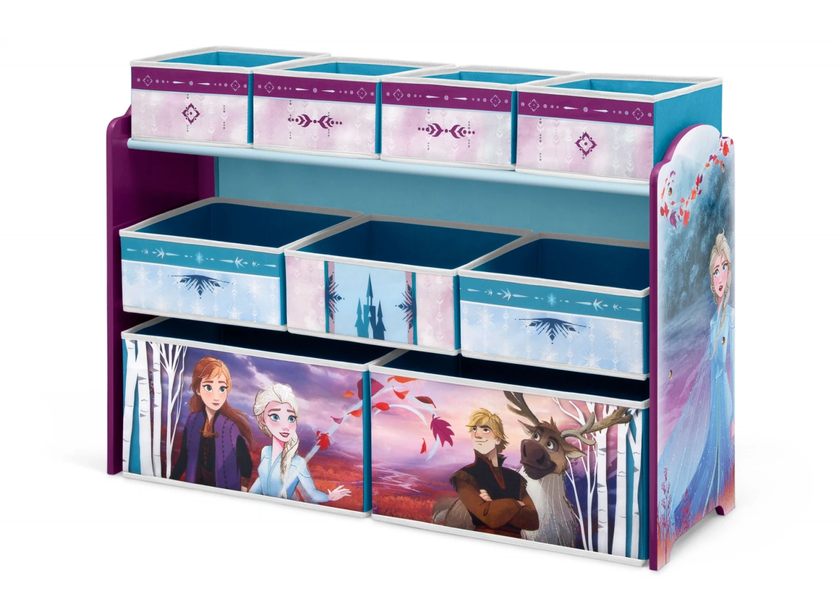 Organizador de Libros y Juguetes Frozen Ii Disney - 9 Contenedores - VIOLETA-BLANCO 