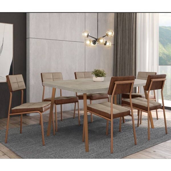 JUEGO DE COMEDOR MESA + 6 SILLAS - PETRA JUEGO DE COMEDOR MESA + 6 SILLAS - PETRA