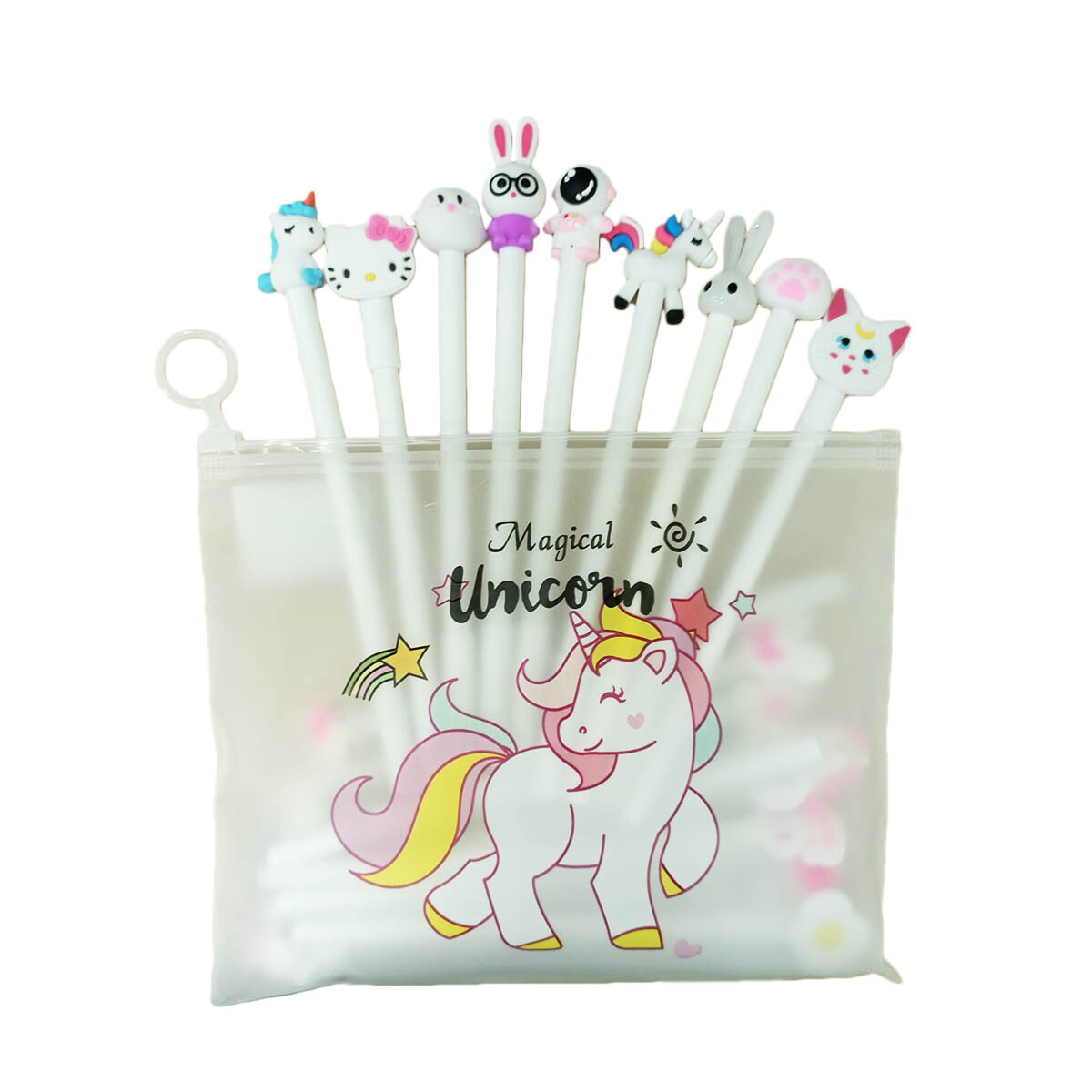 Set x 20 lapiceras Mochis Fibras Unicornio Estuche - Esc005002-un 