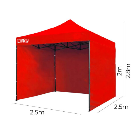Gazebo 2.5x2.5mt Toldo Uv30 Impermeable + 3 Paredes Rojo