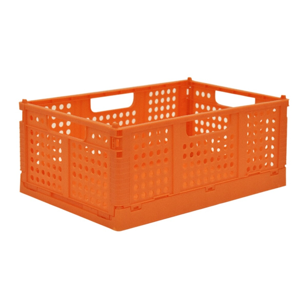 Cajón Organizador M Caja Plástica Plegable Apilable Multiuso - Naranja 