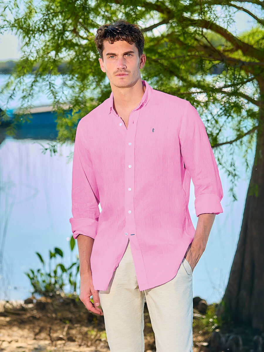 Camisa de Lino - Rosa 