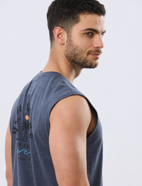 MUSCULOSA ESTAMPADA DE ALGODÓN Denim