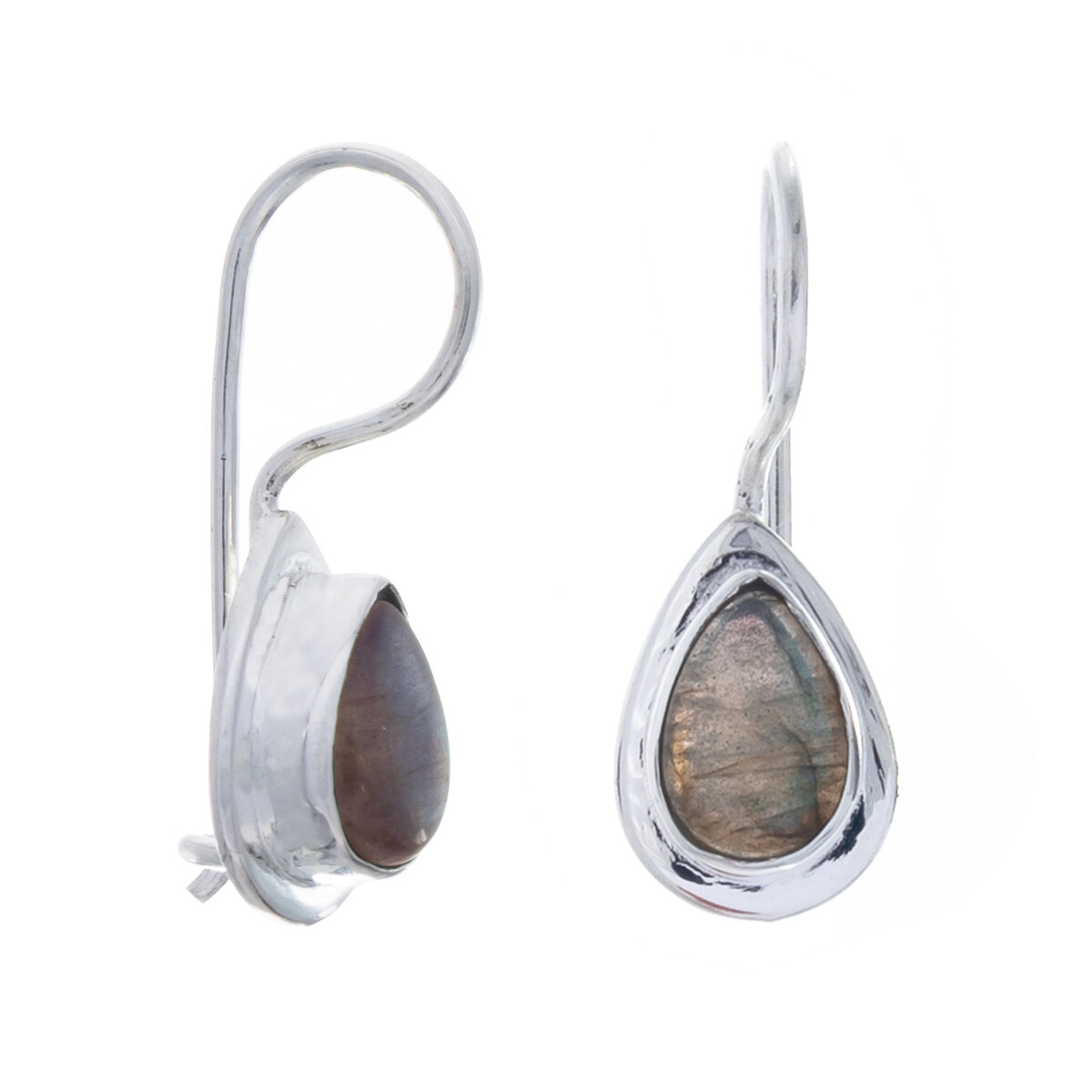 Par de caravanas de plata 925, LABRADORITA. 