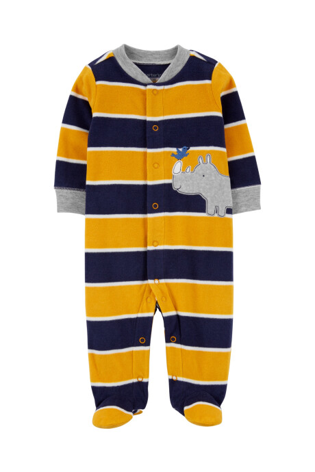 Pijama de polar con botones para dormir y jugar de rinocerontes 0