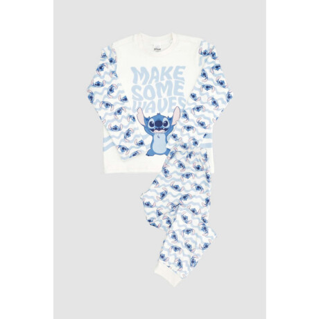 Pijama infantil stitch con manga larga pantalon Celeste