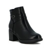 Darkness Bota De Dama Caña Baja Taco Cuadrado Dos Tiras - Negro Negro